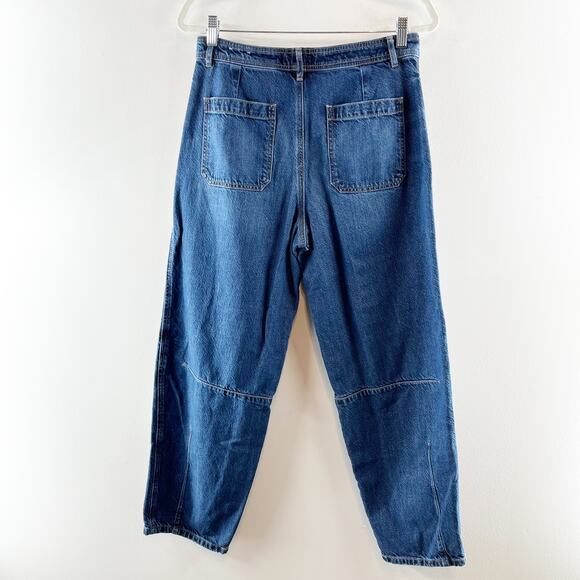 LOFT High Waisted Dark Wash Ankle Denim The Barrel Jeans Blue 6 / 28 - Picture 11 of 11